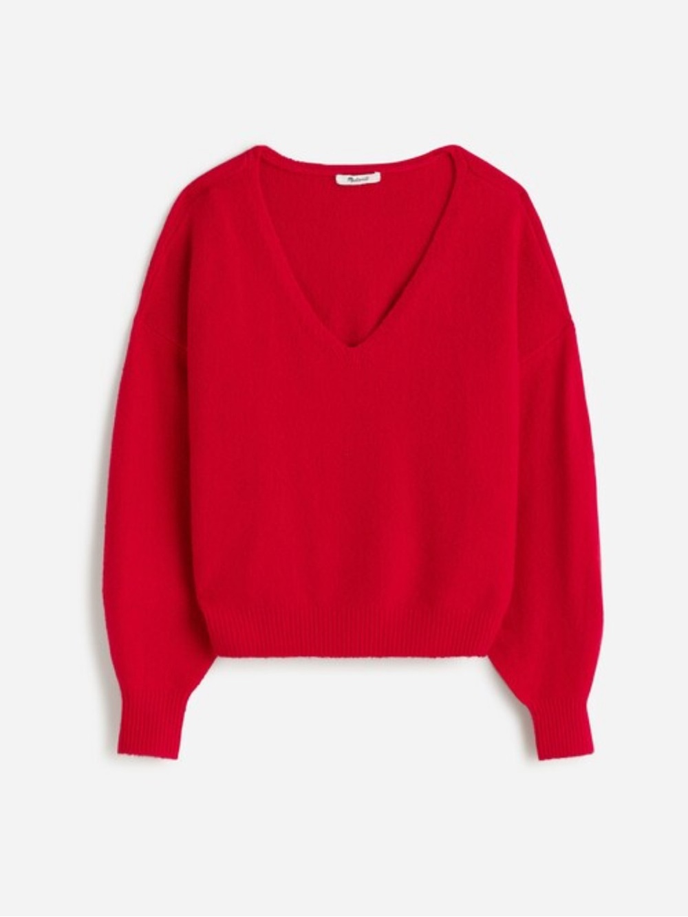 Madewell Bright Red V-Neck Sweater